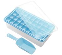 Bac glacon silicone,Avec couvercle et cuillère et congélateur,Moule a glacon silicone 36 Glacons,Facile à démouler, Reutilisable,Sans BPA,Certifié LFGB,Adapté au Whisky, Cocktail, Glaces,Ice Cube Tray