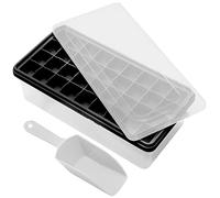 Bac glacon silicone,Avec couvercle et cuillère et congélateur,Moule a glacon silicone 36 Glacons,Facile à démouler, Reutilisable,Sans BPA,Certifié LFGB,Adapté au Whisky, Cocktail, Glaces,Ice Cube Tray