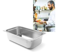 HENDI Bac Gastronorme, GN 1/1, résistance thermique -40 °C à 300 °C, utilisable dans des fours à convection, des réfrigérateurs, des bain-maries, des chafing dishes, 21L, 530x325x(H)150mm, inox 18/10
