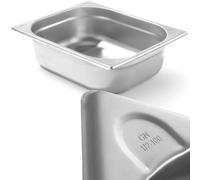 Hendi Bac GN 1/2 en acier inoxydable, coins renforcés, -40° à 250°C, 6,5 L 325×265×100 mm