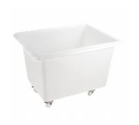 Bac grand volume 170 L - 2 roues fixes, 2 pivotantes avec freins - blanc