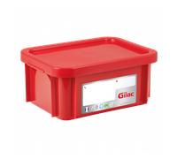 Bac HACCP 12 L rectangulaire + couvercle - rouge