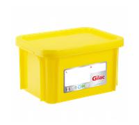 Bac HACCP 15 L rectangulaire + couvercle - jaune