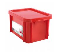 Bac HACCP 15 L rectangulaire + couvercle - rouge