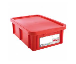 Bac HACCP 25 L rectangulaire + couvercle - rouge