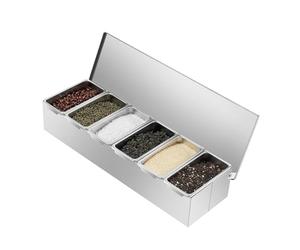 Bac Inox Alimentaire, 6 Boîte Condiments, Récipient D'accompagnement En Acier Inoxydable, Récipients Bar, Pour Contenir Divers Assaisonnements Liquides Solides Etre Pour Contenir Fruits Et Céréales