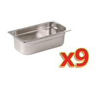 Bac Inox GN 1/3 - - Lot de 9 Vogue