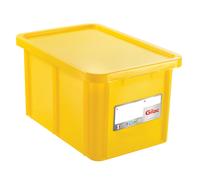 Bac jaune HACCP avec couvercle 55 L Gilac