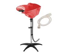 Bac lave tête coiffure sur pied avec douchette (Rouge)