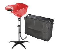 Bac lave tête doré coiffure sur pied avec sac (Rouge)