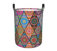 Bac Linge Mandalas Ethniques Colorés À Motifs Floraux 42X34CM Basket | rond Panier à linge imperméable Corbeille de Rangement Pour Buanderie le salon Salon