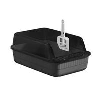 bac litiere Bac à litière for Animaux de Compagnie à Dessus Ouvert, Grand bac à litière à côtés Hauts, bac à lit Portable Semi-fermé for Chats de Petite, Moyenne et Grande Taille pour Chat(Grey)