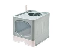 bac litiere Grand bac à litière Pliable for Chat, avec Couvercle et tiroir, bac à litière for Chaton à entrée supérieure, Anti-éclaboussures, for l'intérieur pour Chat(Blauw)