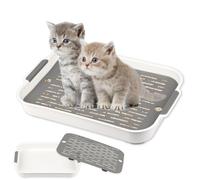 Bac Litiere Lapin, Animal Toilette, 37 * 24 * 5cm Bac à litière pour Lapin, Bac à litière pour Petit Animal Toilette, Entraîneur de Pot Utilisation en Cage, Plateau avec Grille pour Hamster