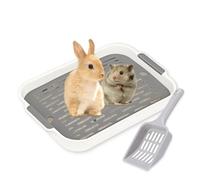 Bac Litiere Lapin, Bac à litière pour Chat ou Lapin, avec Pelle Durable, Litière La-pin pour Petits Animaux, Lapi-NS, Cochons d'Inde (Petit （Plateau Blanc avec Pelle）)