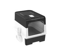 bac litiere Litière for Chat entièrement fermée avec Couvercle et tiroir, bac à litière de Grande capacité, Toilettes Anti-éclaboussures, Facile à Nettoyer pour Chat(Svart)