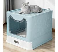 Bac Litiere pour Chat,Grand pour Les Chats et Les Lapins Bac Litiere Chat, Bac à Litière en Acier Inoxydable,Litière Automatique Autonettoyant-38 x 41 x 51 cm Acier Inoxydable (Vert)