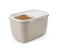 bac litiere pour Chat - Hop in Giant Mocha - entrée par Le Haut - Format géant - idéal Grands Chats - 74 x 49,7 x 43 cm