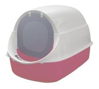 Bac Litiere pour Chat Résistant Bac À Litière pour Chat avec Rabat De Porte Avant Et Pelle, pour Entrée, Facile Nettoyer Maison de Toilette(Rosa)