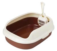 Bac Litiere pour Chat Résistant Bac À Litière pour Chat Dessus Ouvert, pour Toutes Sortes De pour, Conteneur Portable pour Chaton, Pot Toilette Maison de Toilette(Bruin)