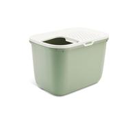 bac litiere pour Chat - Savic Hop in - Vert - entrée par Le Haut - Anti-éclaboussures - Design Moderne - hygiénique - 58,5x39x39,5 cm