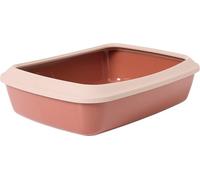 bac litiere pour Chat - Savic Iriz - Rose - 42 cm - avec Rebord - Design Ouvert - Pratique et hygiénique