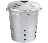 Bac Multi-Usage/Composteur 110L Acier Galvanisé - Aéré avec Couvercle, Tri, Déchets Verts, Compost Urbain - Durable et Pratique - 020331
