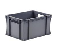 Bac palettisable norme Europe - 400 x 300 x 220 mm - 20 litres - gris acier - NOVAP - 5103845