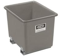 Bac PFV gris 1 500 l + fourreaux - Résistant aux huiles, fioul, gasoil, produits chimiques - CEMO