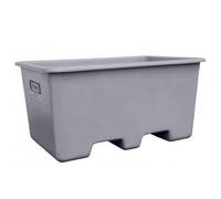Bac PFV gris 400 l + Passage de fourches - Résistant au fioul, huile, gasoil, produits chimiques - CEMO - 10585