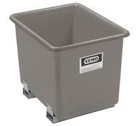 Bac PFV gris 550 litres + fourreaux - Résistant aux huiles, fioul, gasoil, produits chimiques - CEMO - 7180
