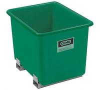 Bac PFV vert 1 100 l + fourreaux - Résistant aux huiles, fioul, gasoil, produits chimiques - CEMO - 1208