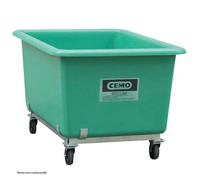 Bac PFV vert 1 500 litres sur roulettes - Résistant aux huiles, fioul, gasoil, produits chimiques - CEMO - 1201