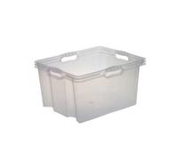 Bac plastique de rangement - KEEEPER - 24L - Transparent - Empilable - Bords renforcés