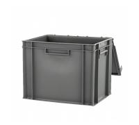 Bac plein 400 x 300 x 330 mm 30 L + couvercle solidaire - gris