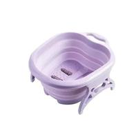 Bac pliable pour bain de pieds, Seau à pied pliable avec couvercle multicolore(Purple)
