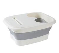 Bac pliable pour bain de pieds, Seau à pied pliant 2 pièces blanc 40x32x17cm