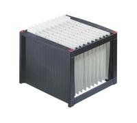 Helit Boîte pour dossiers suspendus H6110092 – Noir/rouge – Empilable, 40 dossiers
