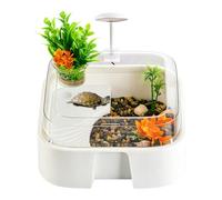 Bac pour tortues - PP 30 x 26 x 16 cm - Aquarium pour tortues - Anti-éclatement avec lumière - Petit kit d'habitat d'aquarium avec clip USB 5 W - Éclairage pour tortues et petites créatures aquatiques