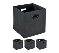 Bac rangement caisses pliables 4 pièces anthracite boîtes de rangement 5 kg