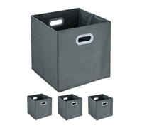 relaxdays Boîte de rangement grise, lot de 4