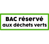 Bac réservé déchets verts - 10x3.5cm - Sticker/autocollant