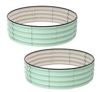 Bac Surélevé En Acier Galvanisé 120x120x30 cm, Vert Olive, Set De 2, Robuste, Bordures Sécurisées, Sans Fond, Facile à Installer, Jardiniere Exterieur Pour La Culture De Légumes Et De Fleurs