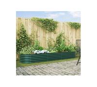 vidaXL Bac surélevé Jardin 320x80x44 cm Acier galva Vert