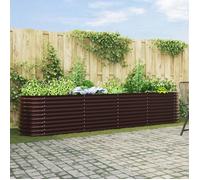 Bac surélevé marron vidaXL 400x80x81 cm en acier galvanisé