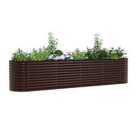 Bac surélevé marron vidaXL 400x80x81 cm en acier galvanisé