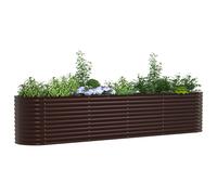 Bac surélevé marron vidaXL 400x80x81 cm en acier galvanisé