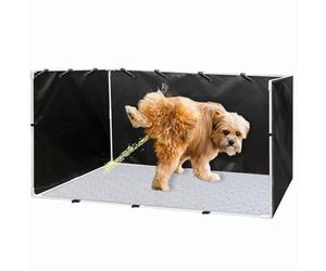 Bac Toilette pour Chien - 88 Cm avec Alèze Lavable | Protection Contre Les Éclaboussures | Alèse Urinaire Portable Imperméable 600D, Clôture Toilette pour Animal Ajustable pour Intérieur Et Extérieur