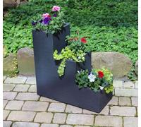 Bac XL Pot à fleurs en escalier 60cm Pot à fleurs aspect béton