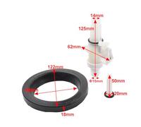 Bacar 1 ensemble 13168 ABS, kit de vanne d'eau RV en caoutchouc noir et blanc pour toilettes Thetford Aqua Magic IV modèle haut bas